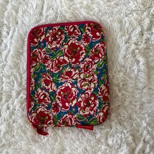 Lilly Pulitzer Tablet‎ Sleeve Case Floral Print Pink Blue Zippered Pouch Bag